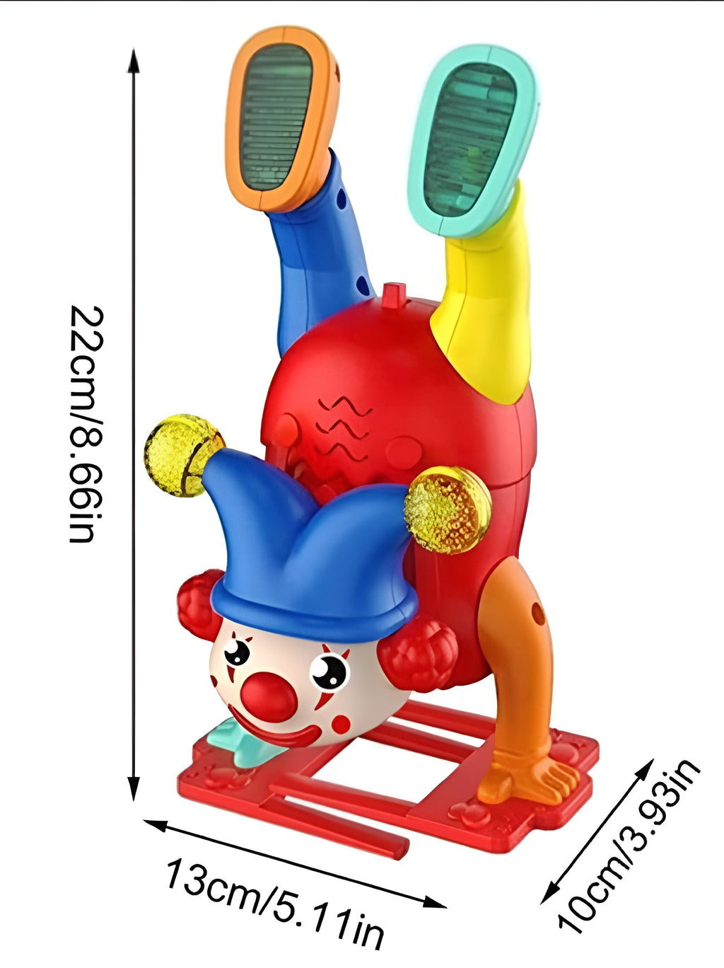 Electric Upside-Down Dancing Clown Toy with Music & Flashing Lights – Battery Operated, Multicolor, Fun Interactive Gift for Kids Above 3 Years (Random Color)