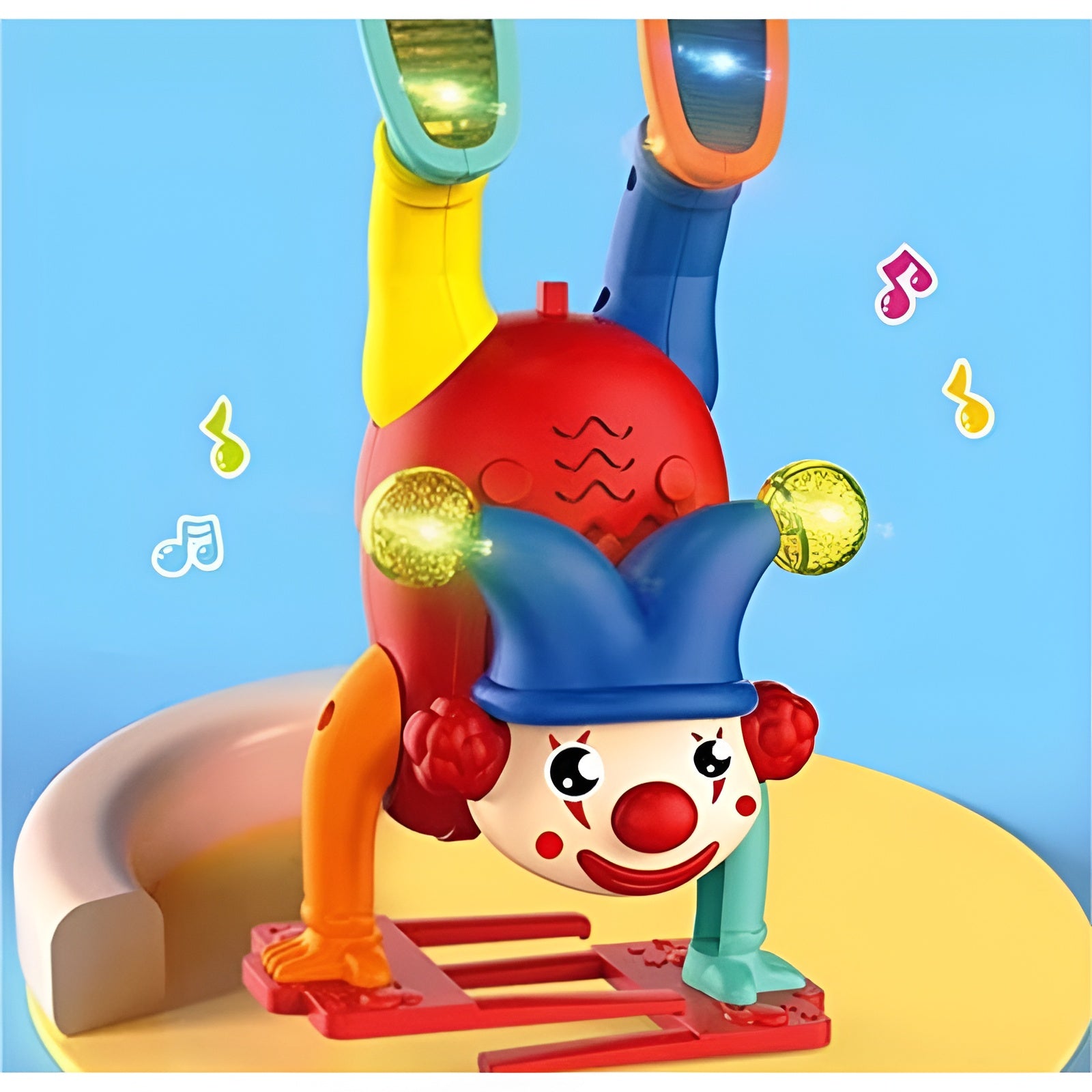 Electric Upside-Down Dancing Clown Toy with Music & Flashing Lights – Battery Operated, Multicolor, Fun Interactive Gift for Kids Above 3 Years (Random Color)