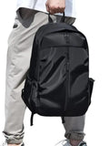 Premium Waterproof Nylon Casual Backpack – Minimalist Unisex Travel & School Shoulder Bag for Boys, Girls & College Students - Black