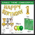Jungle Theme Birthday Party Decoration Set 50 Pcs for Kids Boys & Girls – 1st