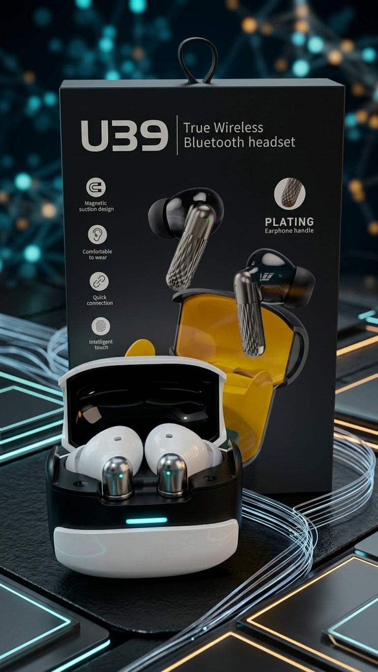 U39 Wireless Bluetooth Earbuds with Charging Case – Hi-Fi Stereo Sound & HD Calling Earphones