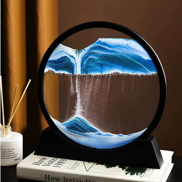 3D Moving Sand Art Lamp With Stand | Sand Lamp For Room & Home Decoration | Sandscapes Frame For Table