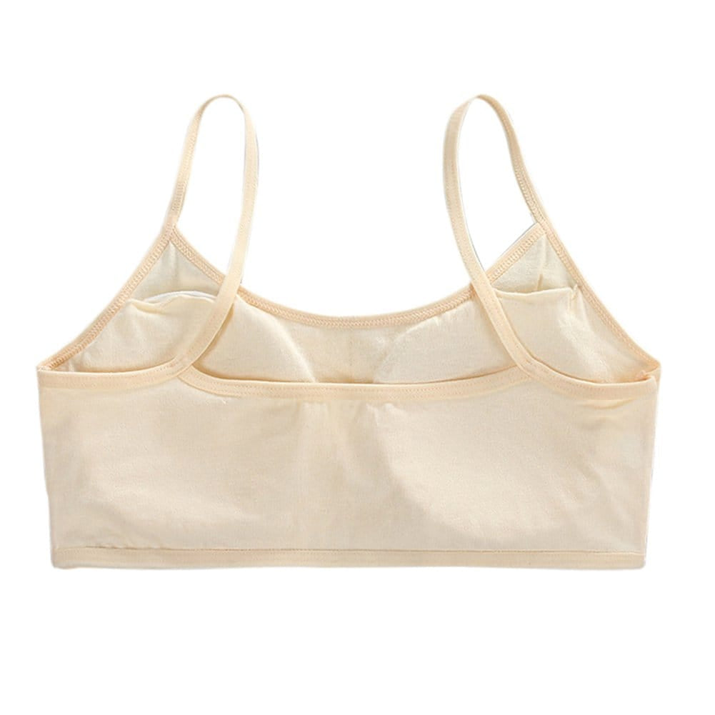 Teen Girls Soft And Comfortable Padded Cotton Sports Bra - Apparel Accessory Designed For Daily Comfort And Support Maintenance Routine - Free Size Beige