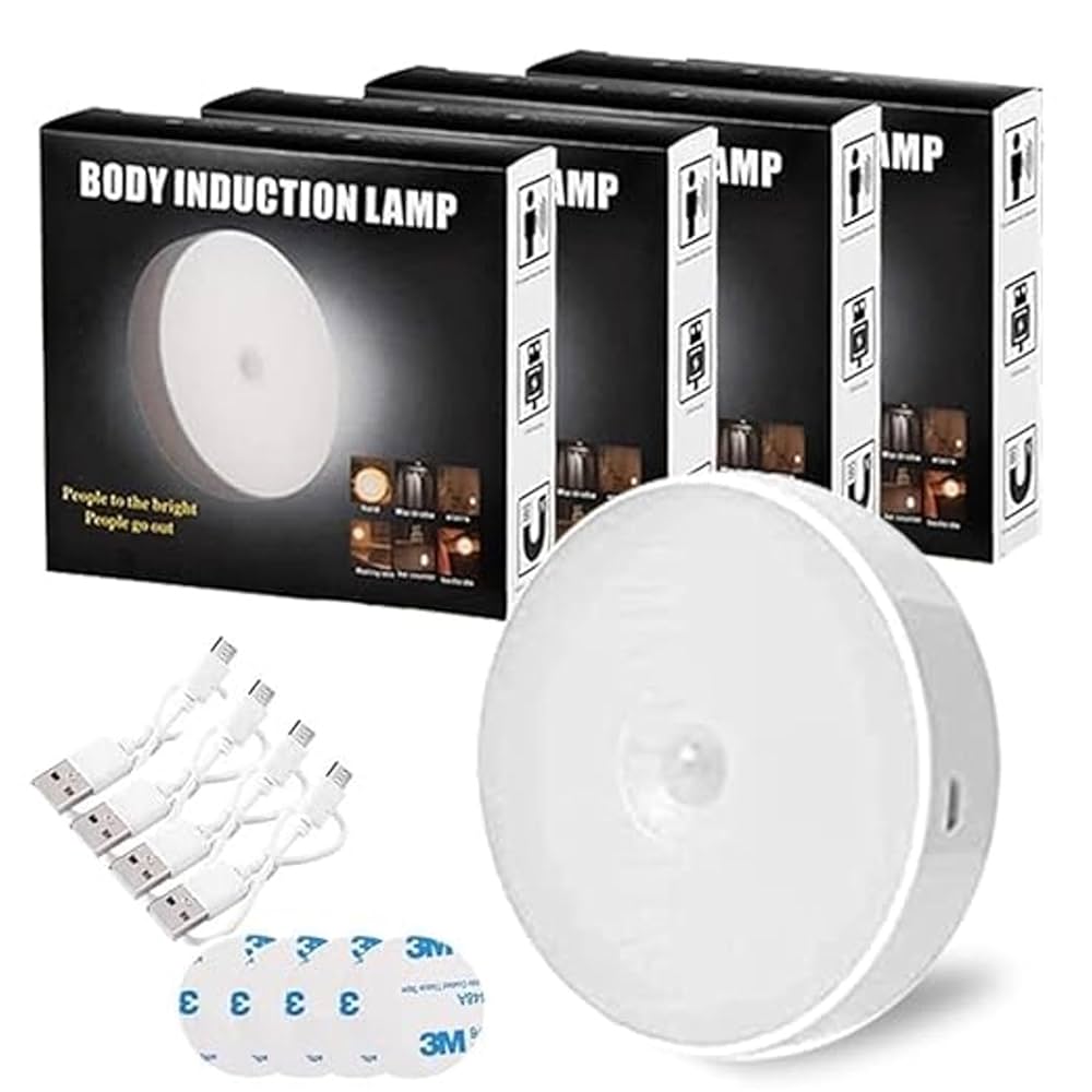 Intelligent Induction LED Sensor Light Rechargeable | Self-Adhesive LED Sensor Lamp For Home & Office Use | Sensor Light (White Color)