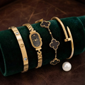 Stainless Steel 4 Piece Bracelet, Watch And Bangle Combo - Jewelry Product Designed For Styling And Daily Outfit Routine