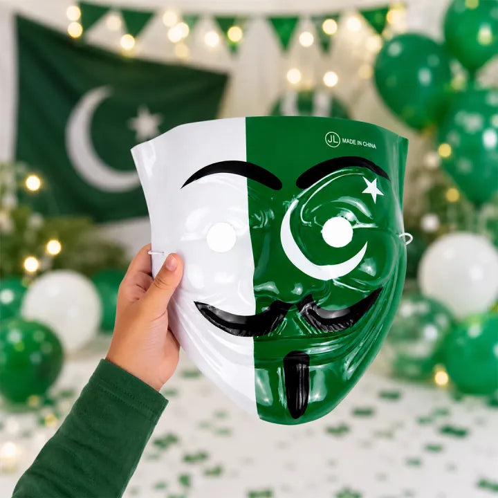 Pakistan Independence Day Face Mask – 14 August Green & White Reusable Cotton Mask