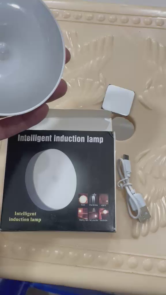 Intelligent Induction LED Sensor Light Rechargeable | Self-Adhesive LED Sensor Lamp For Home & Office Use | Sensor Light (White Color)